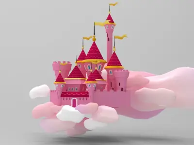 Cartoon Castle Free 3D model