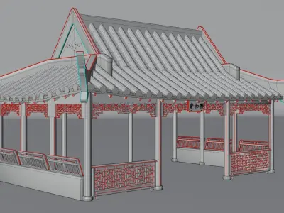  Japanese model Low-poly 3D model