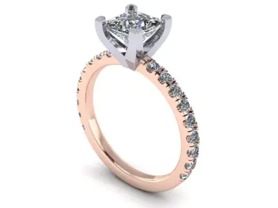 Solitaire Diamond Women Fashion Ring R15 3D print model