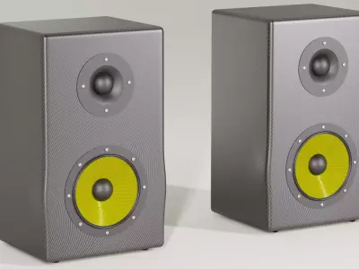 Modern 3D Model Bookshelf Speaker Pair 3D model