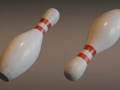 Bowling Set Low-poly 3D model