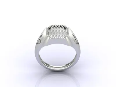 Print Ready STL 3DM  Gents Rings Diamond Men Ring  3D print model 175