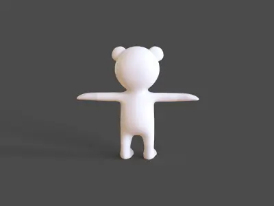 Low-Poly  White Bear Low-poly 3D model