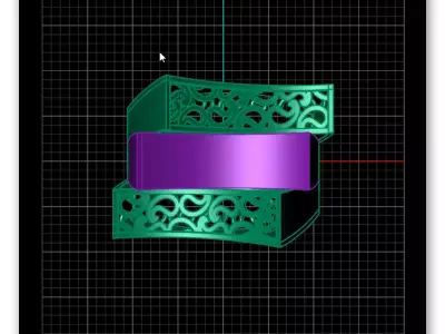 2 part gold ring luxury 3D print model