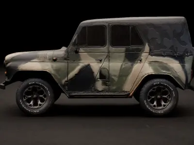 UAZ-469 low poly Low-poly 3D model