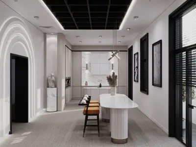 Office interior design 3D model 3D model purchase