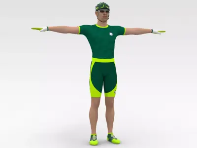Cyclist 09 3D model