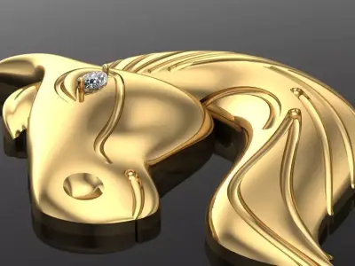 Horse pendant 3D print model