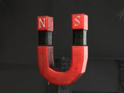 Stylized Magnet - Red 3D model