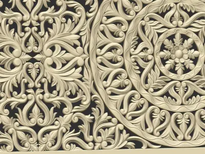 Rectangle Mandala carved 3D model