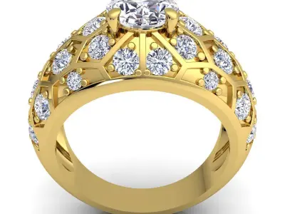 Luxury Woman Ring  3D print model
