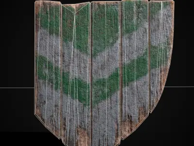 Striped GW Coat of Arms Low-poly 3D model