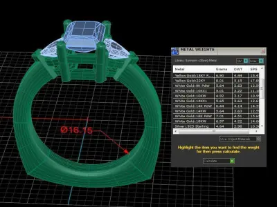 Three Gemstone Ring - Free Demo Free 3D print model