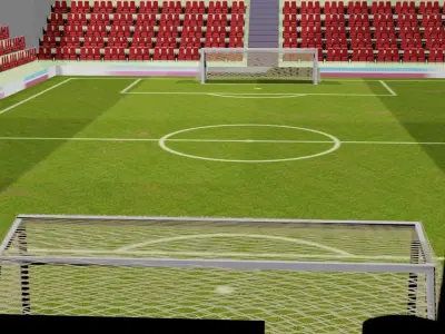 Football Field Low-poly 3D model get
