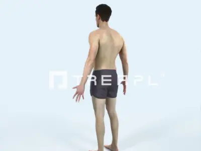 Virtue H Beach Animated Rigged Sports Man Low-poly 3D model