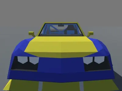 Muscle Touring Car with Interior MOBILE READY Low-poly 3D model