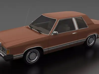 Granada 2dr sedan 1981 Low-poly 3D model