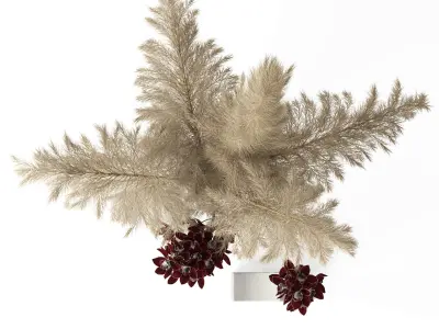 Pampas grass and Cymbidium 3D model