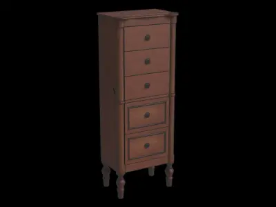 Suzanne Jewelry Armoire Walnut Low-poly 3D model
