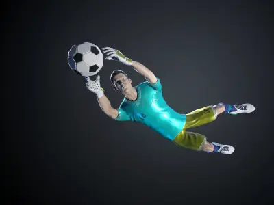 Low-poly model of the character Football Player Low-poly 3D model