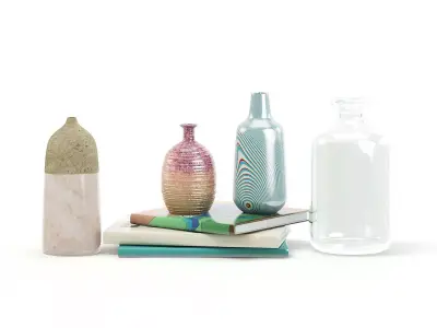 Books and Flasks 3D model