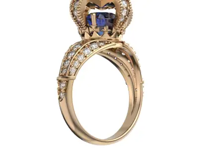 Crown ring 3D print model