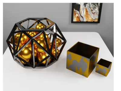 Decoration Set with Frames 3D model