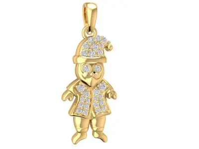 Cute Boy Diamond Pendant Jewelry 663 3D print model
