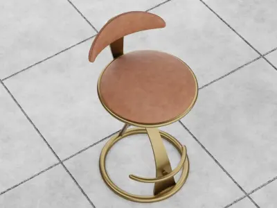 Luxury Leather Bar Stool   3D model