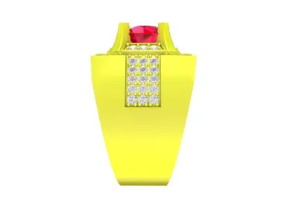 A7642 Korean Style Luxury Diamond Men Ring 3D Model 3D print model