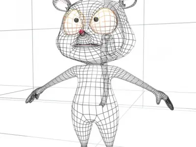 Black Lemur Character Low-poly 3D model