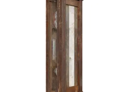 Vintage Classical wooden wall clock Low-poly 3D model