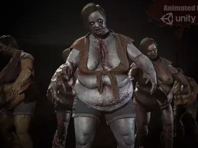 Urban Zombie 7 for pack Low-poly 3D model