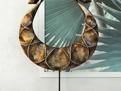 Vintage Tribal Metal Necklaces on Stand Collection