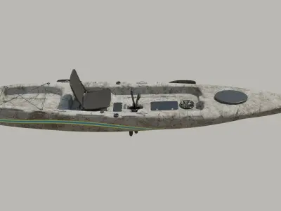 Kayak 3D model with laptop Low-poly 3D model