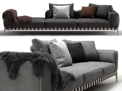Flexform Gregory Sectional Sofa - 02 Low-poly 3D model