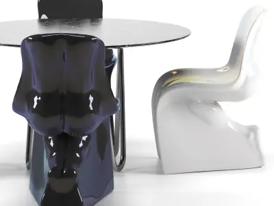 Meduse Table And Him And Her Chairs By Casamania 3D model