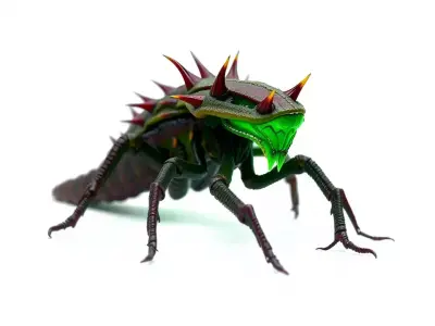 Spiked Alien Creature model pack Low-poly 3D model