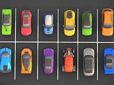  3D Low-poly Car Pack model Low-poly 3D model