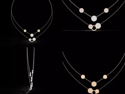 Luxury Multi Circle Layered Necklace Jewellery CAD 3DM STL 3D print model