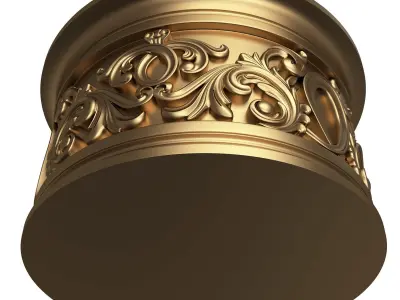 Carved Capital 1306 Low-poly 3D model