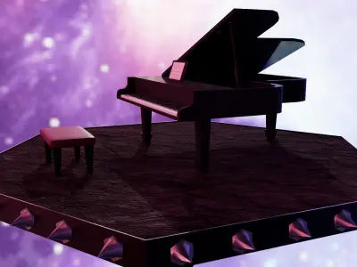 Piano Low-poly 3D model