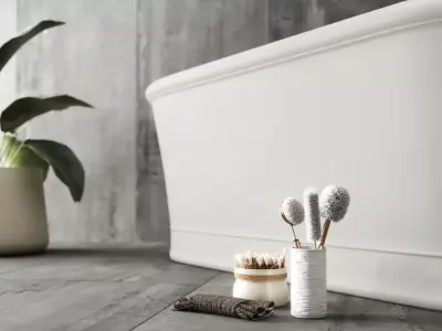 Modern Concrete Bathroom Photorealistic Interior Scene 3D model