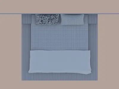 moden style wooden bed 12feet by 7feet 3D model