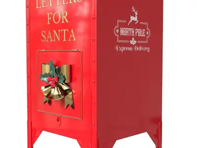 Christmas Mailbox Letters For Santa Low-poly 3D model