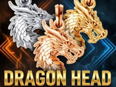 Dragon head pendant 3d print file stl obj 3D print model