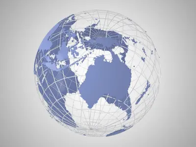 Globe News Skeleton Lavender 3D model