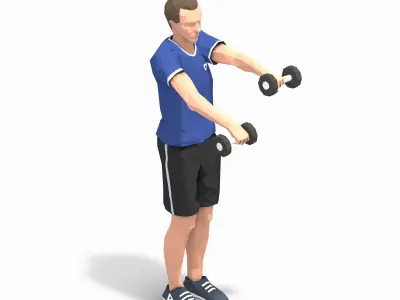 Forward Raise  Exercise Man Animation Low-poly 3D model