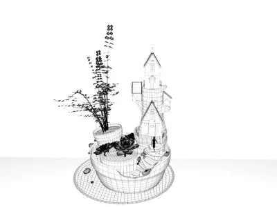 creative pot flower1 3D model