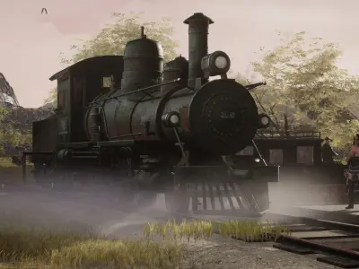 Steam Train Low-poly 3D model